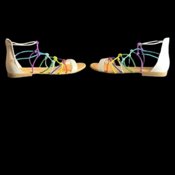 EUC - CL by Laundry Multicolored Knotted Sandal Women's Size 7.5 - Picture 4 of 9